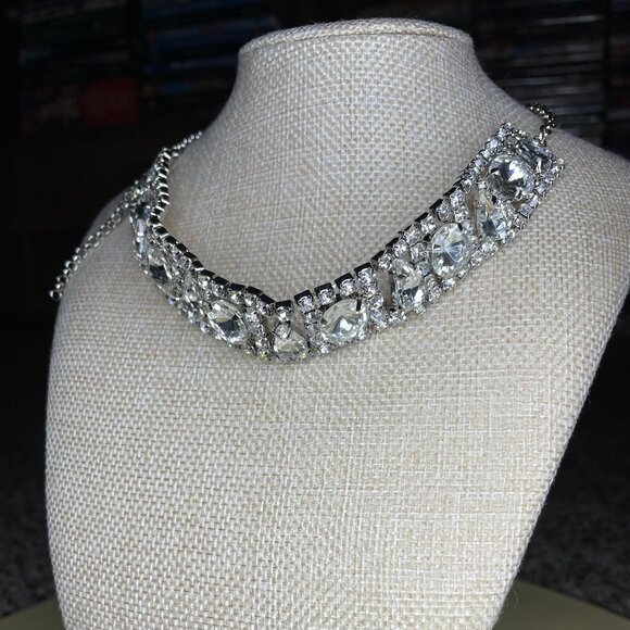 Jewelry - Vintage-Style Rhinestone Choker Necklace